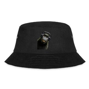 Shirt Monkey Music by CustomStyle - Bucket Hat - black - Front - Lela (165cm)
