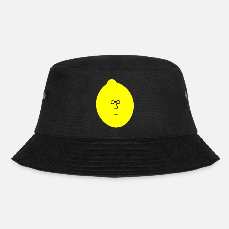 Zitrone mit Gesicht - Bucket Hat - Schwarz