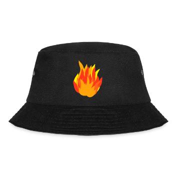 Feuer Flame eines Lagerfeuers, Geschenkidee - Bucket Hat - Schwarz - Vorne - Lela (165cm)