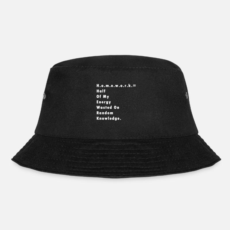 Hausaufgaben Lehrer Schüler Spruch Geschenk Schule - Bucket Hat - Schwarz
