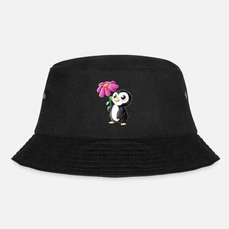 Putziger Comic Pinguin - Bucket Hat - Schwarz