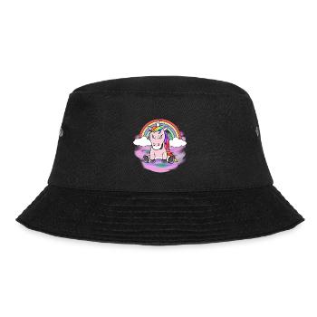 Horror Unicorn Evil Demon Fantasy Halloween - Bucket Hat - black - Front - Lela (165cm)