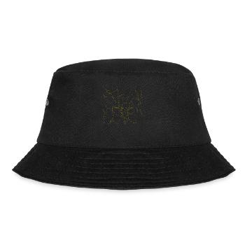 Abstraktes Raster / Linie / gold / Muster - Bucket Hat - Schwarz - Vorne - Lela (165cm)