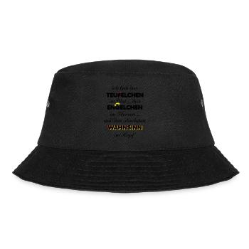 Engelchen Teufelchen Wahnsinn - Bucket Hat - Schwarz - Vorne - Lela (165cm)