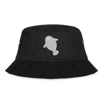 Super cute single grey manatee - Bucket Hat - black - Front - Lela (165cm)
