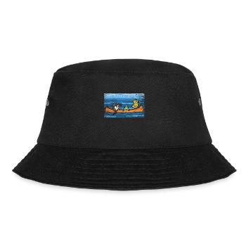 Kanu Kanufahren Kajak Geschenk - Bucket Hat - Schwarz - Vorne - Lela (165cm)