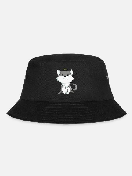 Kawaii Wolf König - Bucket Hat - Schwarz