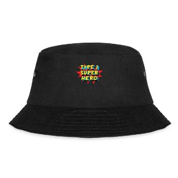 Type One Superhero Type 1 Diabetes Awareness - Bucket Hat - Schwarz - Vorne - Lela (165cm)