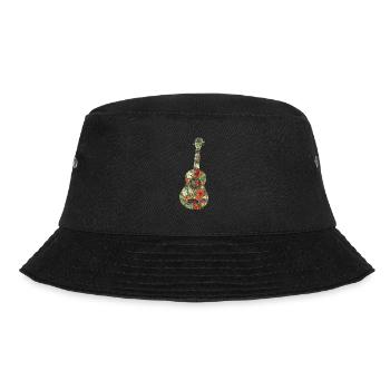 Floral Tropical Ukulele Player Hawaiian Musician - Bucket Hat - Schwarz - Vorne - Lela (165cm)