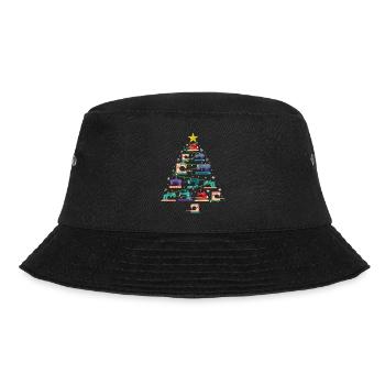 Christmas Sewing Machine Xmas Tree Quilter Gift - Bucket Hat - black - Front - Lela (165cm)