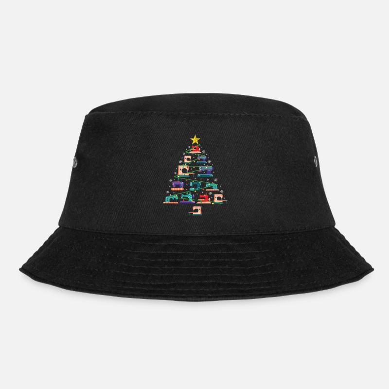 Cadeau de quilter d'arbre de Noël de machine à coudre de Noël - Bob - noir