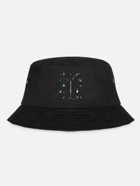 A Space-x blast into Space pattern - Bucket Hat - black