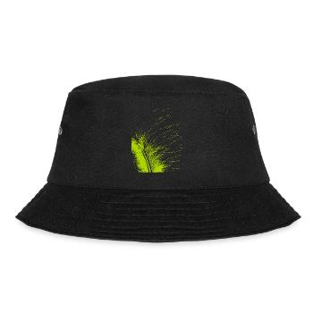 Abstract feather / line / green / pattern - Bucket Hat - black - Front - Lela (165cm)