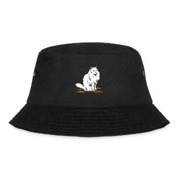 Ragdoll-Katze - Bucket Hat - Schwarz - Vorne - Lela (165cm)