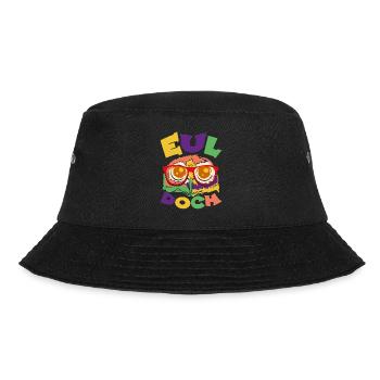 EUL doch - Eule mit Brille - Bucket Hat - Schwarz - Vorne - Lela (165cm)
