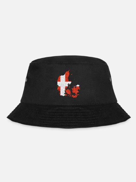 Dänemark Flagge Umriss Skandinavien Dänische Fahne - Bucket Hat - Schwarz