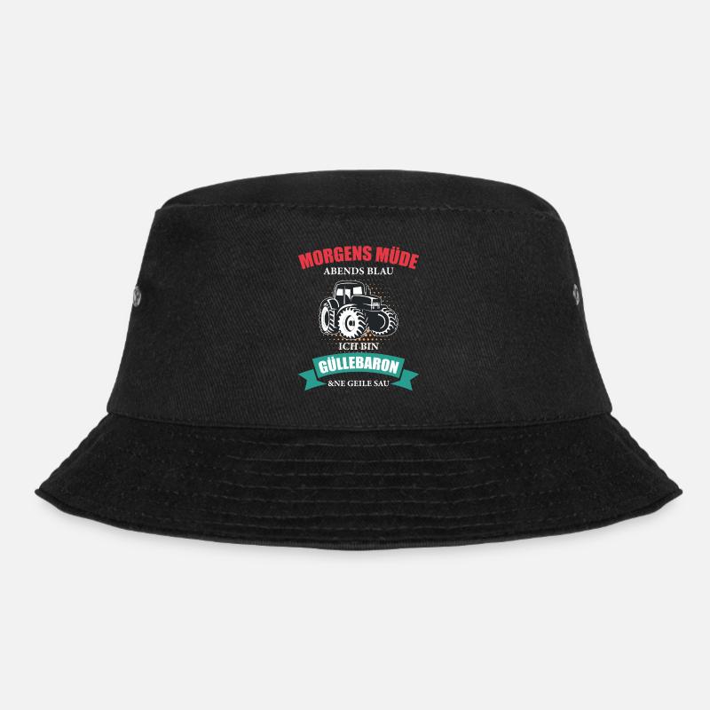 Landwirt Güllebaron Feld Bauer Trecker Traktor - Bucket Hat - Schwarz