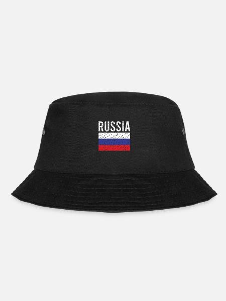 Russland Flagge Vintage - Bucket Hat - Schwarz