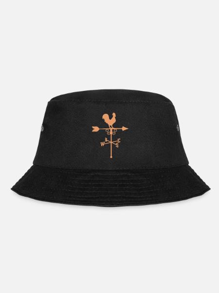 Weathervane with Rooster on top - Bucket Hat - black