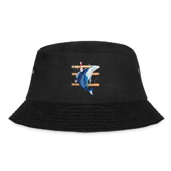 Wal am Leuchtturm - Bucket Hat - Schwarz - Vorne - Lela (165cm)
