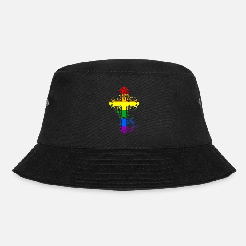 Christianisme croisé religion arc-en-ciel LGBT - Bob - noir