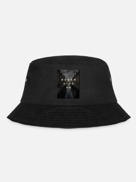 Never give up - Bucket Hat - Schwarz