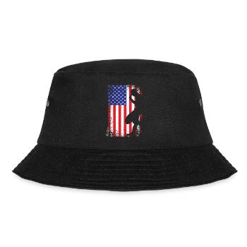 Amerikanischer Cowboy mit Flagge der USA - Bucket Hat - Schwarz - Vorne - Lela (165cm)