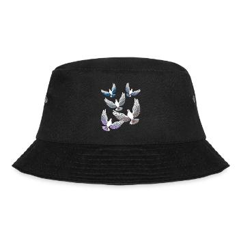Friedenstauben Tauben Taube Züchter Zucht Vögel - Bucket Hat - Schwarz - Vorne - Lela (165cm)