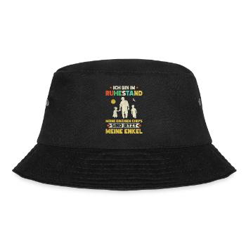 Ruhestand Enkel Opa Spruch Rente Rentner Geschenk - Bucket Hat - Schwarz - Vorne - Lela (165cm)