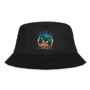 Level 16 Geschenk Videospiele Geburtstag 16 Jahre - Bucket Hat - Schwarz - Vorne - Lela (165cm)