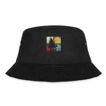 Sailing Sailboat Vintage Retro - Bucket Hat - Schwarz - Vorne - Lela (165cm)