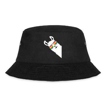 Regenbogen LGBT Lama Gay Pride Alpaka - Bucket Hat - Schwarz - Vorne - Lela (165cm)