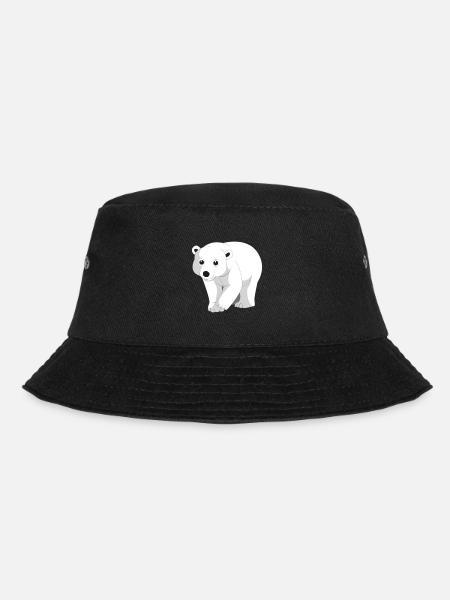 Eisbär Bär Polarbär Nordpol Arktis Tiermotiv Comic - Bucket Hat - Schwarz