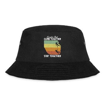 Rock Climbing Climber Retro - Bucket Hat - Schwarz - Vorne - Lela (165cm)