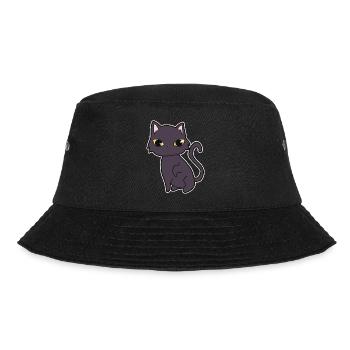 Schwarze Katze - Bucket Hat - Schwarz - Vorne - Lela (165cm)