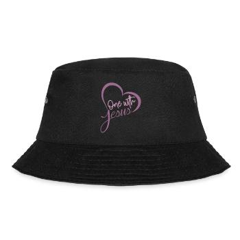 One With Jesus Christ Heart Bible Quote Shirts - Bucket Hat - black - Front - Lela (165cm)