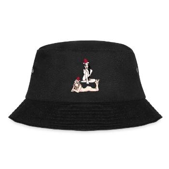 Sexy Christmas nackte Elfe Vampir Mädchen Fantasy - Bucket Hat - Schwarz - Vorne - Lela (165cm)