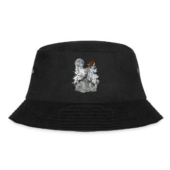 Wölfe,Winter, Adler, Mond - Bucket Hat - Schwarz - Vorne - Lela (165cm)