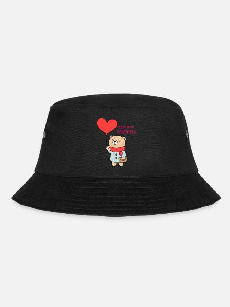 Bear is my valentin's ,valentin's day - Bucket Hat - black