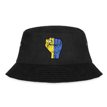 Ich stehe zur Ukraine Ich unterstütze die Ukraine - Bucket Hat - Schwarz - Vorne - Lela (165cm)
