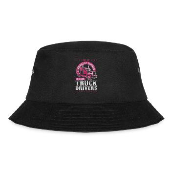 Trucker Truck Driver Girl Vintage - Bucket Hat - Schwarz - Vorne - Lela (165cm)