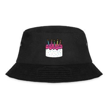 Geburtstagskuchen Geschenkidee Geburtstag - Bucket Hat - Schwarz - Vorne - Lela (165cm)