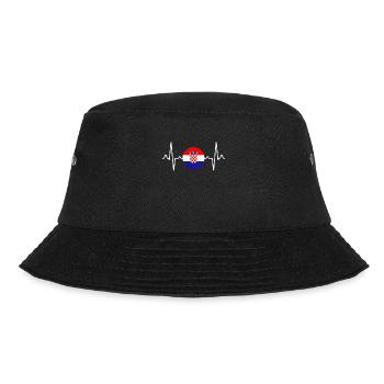 Kroatien Herzschlag - Bucket Hat - Schwarz - Vorne - Lela (165cm)