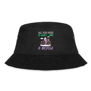 Radfahrerin Spruch Radsport Radrennen Geschenkidee - Bucket Hat - Schwarz - Vorne - Lela (165cm)