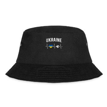 Ukraine Fußball Herzschlag - Bucket Hat - Schwarz - Vorne - Lela (165cm)