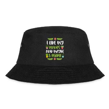 Lustige Gartenarbeit Ich mag meine Pflanzen Gärtnerpflanze - Bucket Hat - Schwarz - Vorne - Lela (165cm)