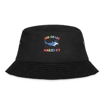 Kids 3rd Grade nailed it Hammerhai Graduation - Bucket Hat - Schwarz - Vorne - Lela (165cm)