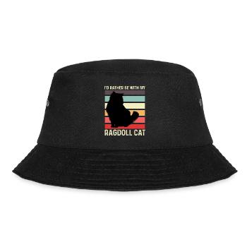 Meine Ragdoll -Katze Faule Person Geschenk - Bucket Hat - Schwarz - Vorne - Lela (165cm)