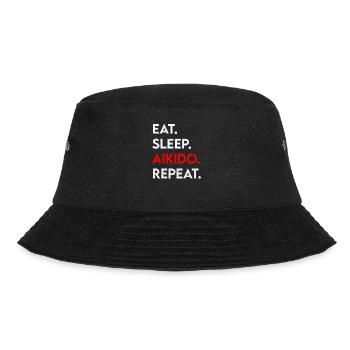 eat sleep aikido repeat - Bucket Hat - Schwarz - Vorne - Lela (165cm)