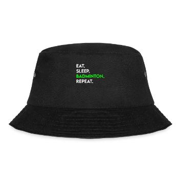 eat sleep badminton repeat - Bucket Hat - Schwarz - Vorne - Lela (165cm)